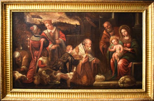 Nativité et Adoration des Mages,  artiste vénitien fin du XVIe siècle